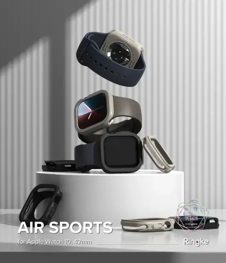 Ringke Air Sports - Apple Watch 10 42MM Hoesje - TPU Grijs afbeelding 2