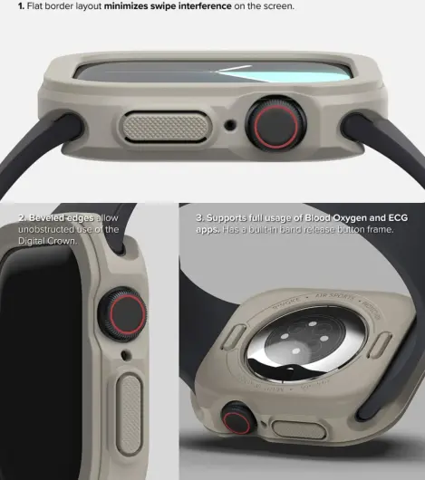 Ringke Air Sports - Apple Watch 10 42MM Hoesje - TPU Grijs afbeelding 8