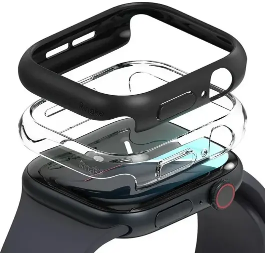 Ringke Slim - Apple Watch 10 46MM Hoesje - (2P) Transparant & Zwart afbeelding 1