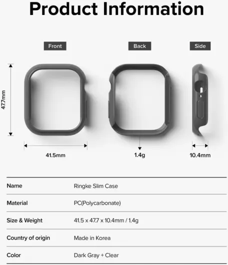 Ringke Slim - Apple Watch 10 46MM Hoesje - (2P) Transparant & Gray afbeelding 9