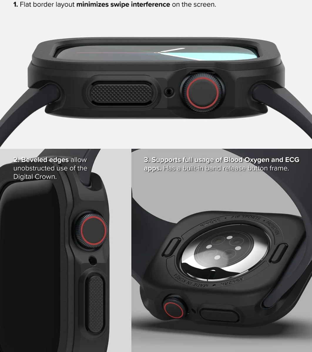 Ringke Air Sports Apple Watch 10 46MM Hoesje TPU Zwart afbeelding 6