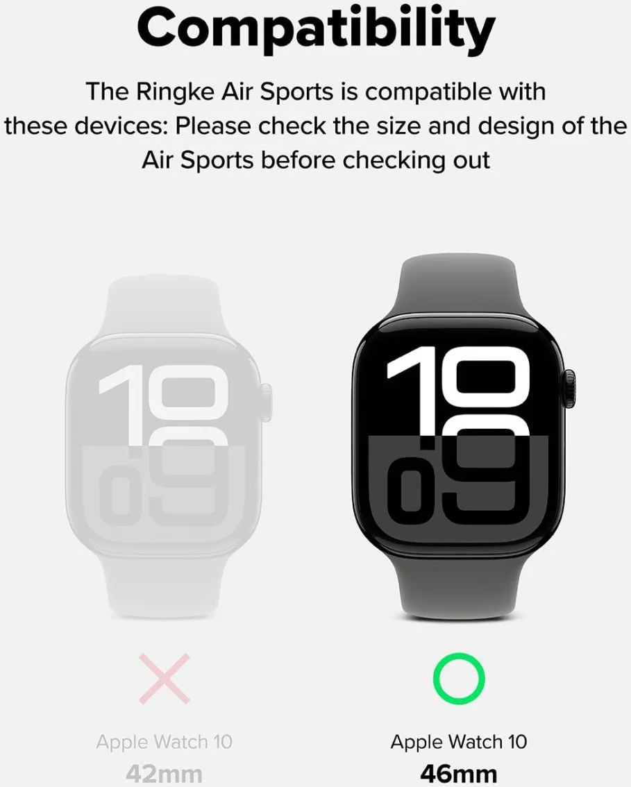 Ringke Air Sports Apple Watch 10 46MM Hoesje TPU Zwart afbeelding 9