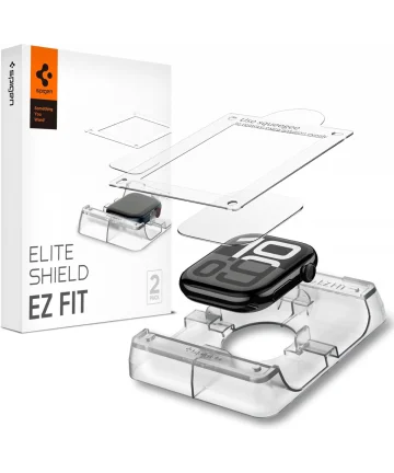 Spigen Eliteshield EZ Fit - Apple Watch 10 42MM Screen Protector met Tray 2-Pack Screen Protectors