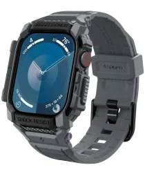 Spigen Rugged Armor Pro - Apple Watch 10 (46MM) - Hoesje en Bandje - Grijs