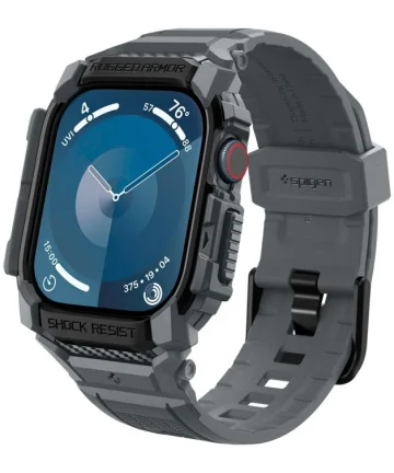 Spigen Rugged Armor Pro - Apple Watch 10 (46MM) - Hoesje en Bandje - Grijs Cases