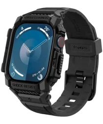 Spigen Rugged Armor Pro - Apple Watch 10 (46MM) - Hoesje en Bandje - Matte Zwart