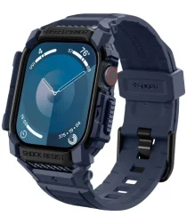 Spigen Rugged Armor Pro - Apple Watch 10 (46MM) - Hoesje en Bandje - Blauw