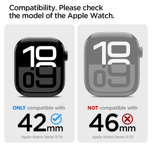 Spigen Thin Fit - Apple Watch 11/10 42MM Bumper Hoesje - Zwart afbeelding 3