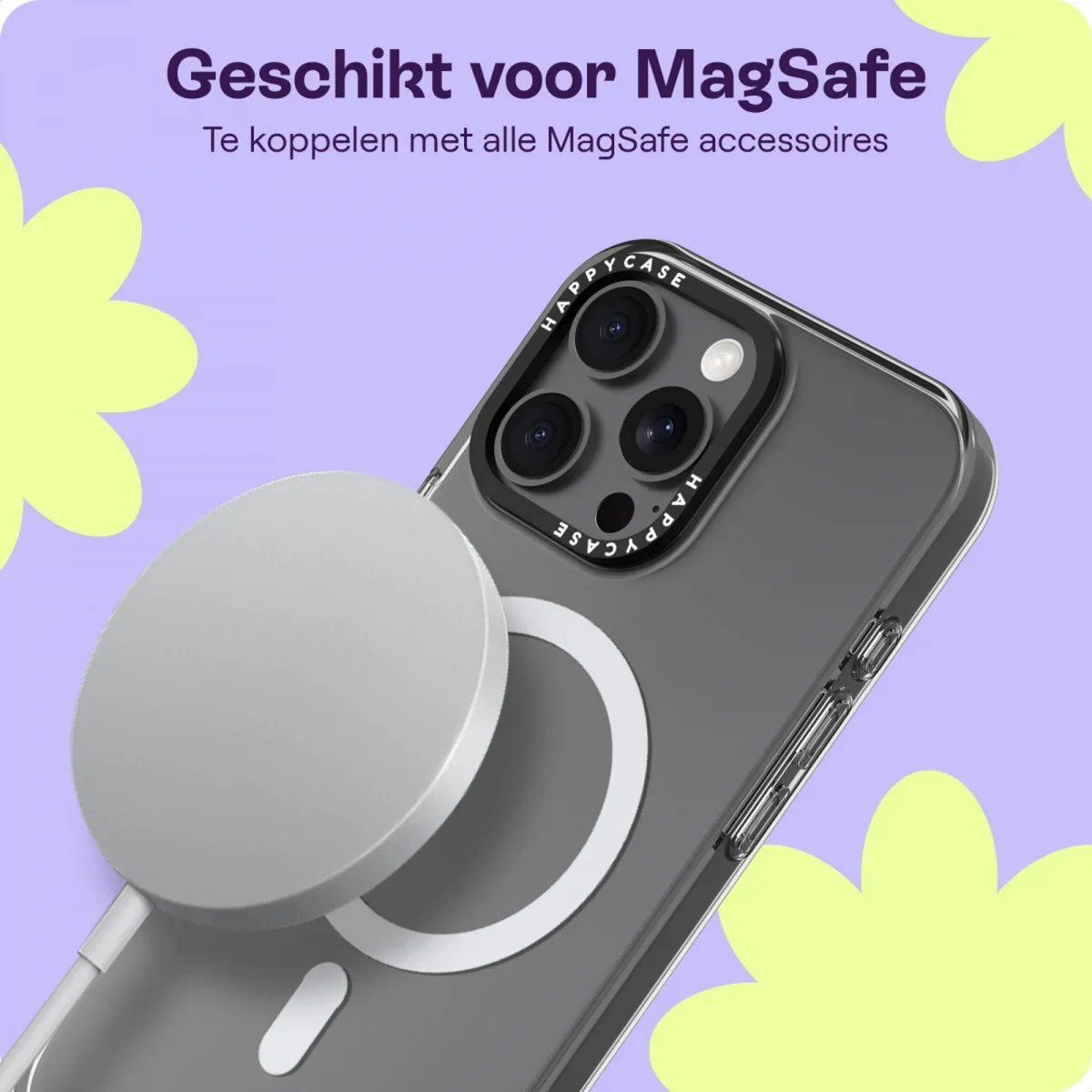 HappyCase Joy Apple iPhone 16 Pro Hoesje MagSafe Back Cover Crystal Clear afbeelding 4