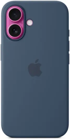 Origineel Apple iPhone 16 Hoesje MagSafe Silicone Case Denim afbeelding 3
