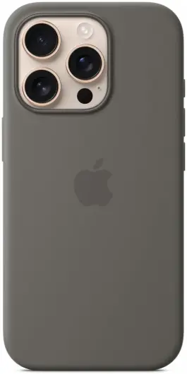 Origineel Apple iPhone 16 Pro Hoesje MagSafe Silicone Case Rotsgrijs afbeelding 2