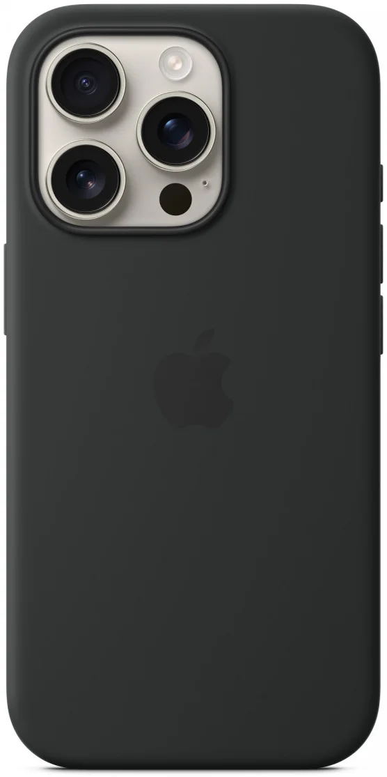 Origineel Apple iPhone 16 Pro Hoesje MagSafe Silicone Case Zwart afbeelding 3
