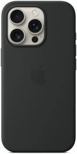 Origineel Apple iPhone 16 Pro Hoesje MagSafe Silicone Case Zwart afbeelding 3