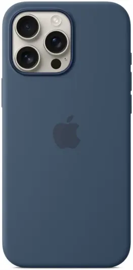 Origineel Apple iPhone 16 Pro Max Hoesje MagSafe Silicone Case Denim afbeelding 2