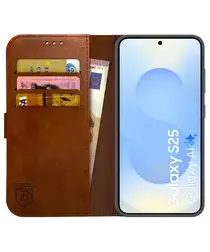 Rosso Element Samsung Galaxy S25 Hoesje Book Case Wallet Bruin afbeelding