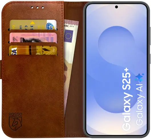 Rosso Element Samsung Galaxy S25 Plus Hoesje Book Case Wallet Bruin afbeelding 1