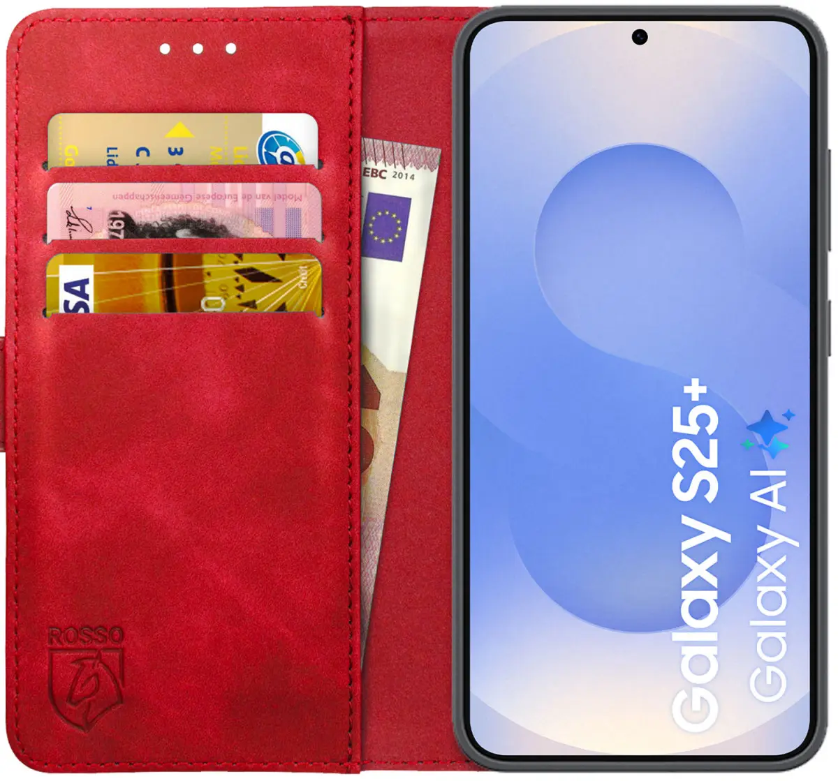 Rosso Element Samsung Galaxy S25 Plus Hoesje Book Case Wallet Rood afbeelding 1