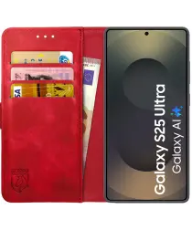 Rosso Element Samsung Galaxy S25 Ultra Hoesje Book Case Wallet Rood