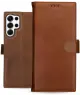 Rosso Deluxe Samsung Galaxy S25 Ultra Hoesje Echt Leer Book Case Bruin