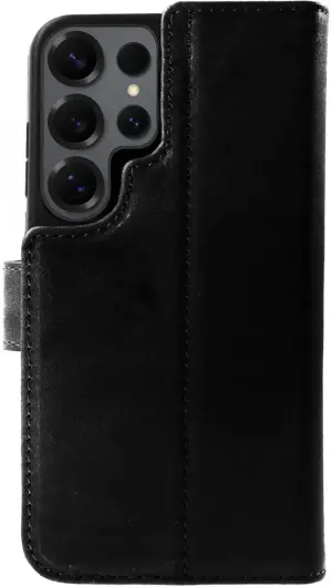 Rosso Elite Samsung Galaxy S25 Ultra Hoesje MagSafe Book Case Leer Zwart afbeelding 2