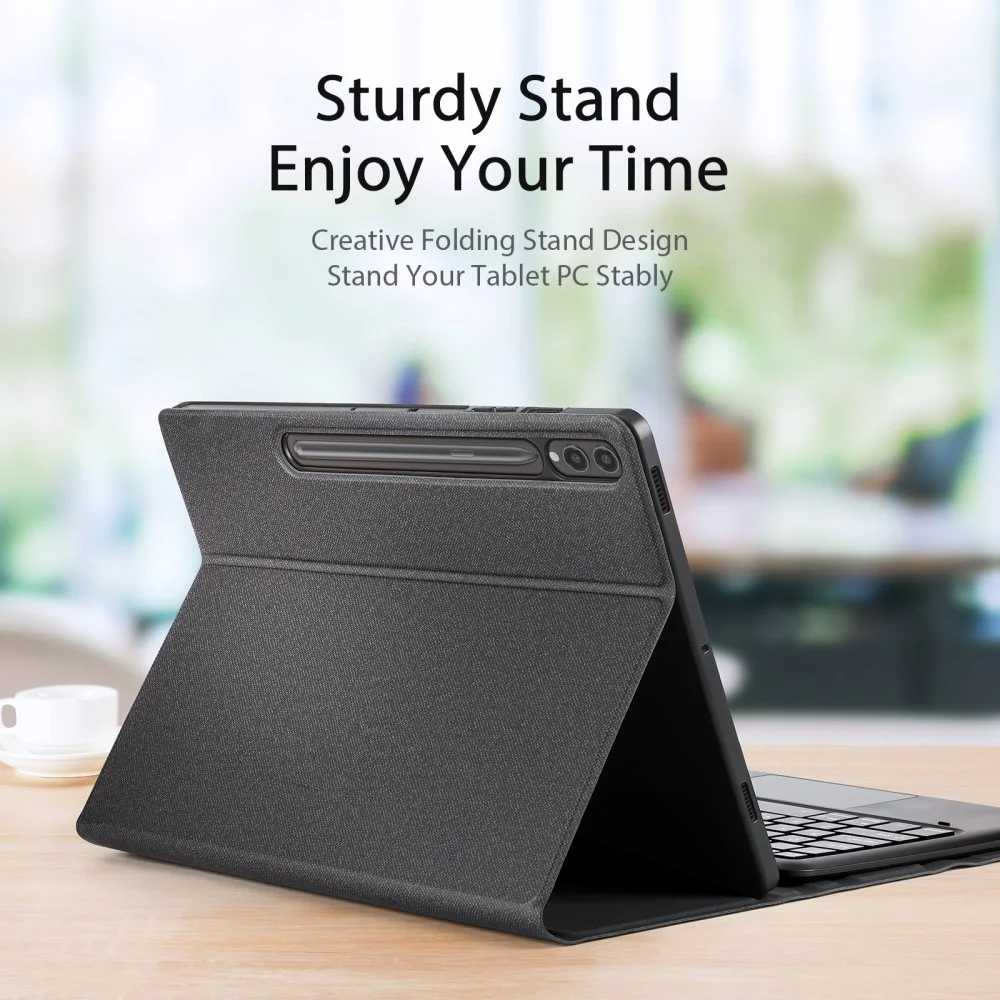 Dux Ducis Samsung Galaxy Tab S9 Plus/S9 FE Plus Hoes Bluetooth Toetsenbord Zwart afbeelding 4