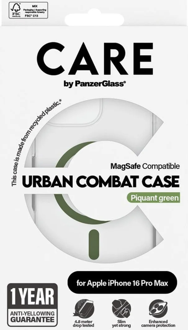 PanzerGlass CARE Urban Combat iPhone 16 Pro Max Hoesje Transparant Groen afbeelding 4