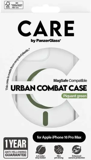 PanzerGlass CARE Urban Combat iPhone 16 Pro Max Hoesje Transparant Groen afbeelding 4