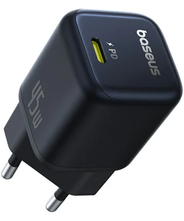 Baseus PicoGo GaN 45W Compacte Fast Charger USB-C Zwart Opladers