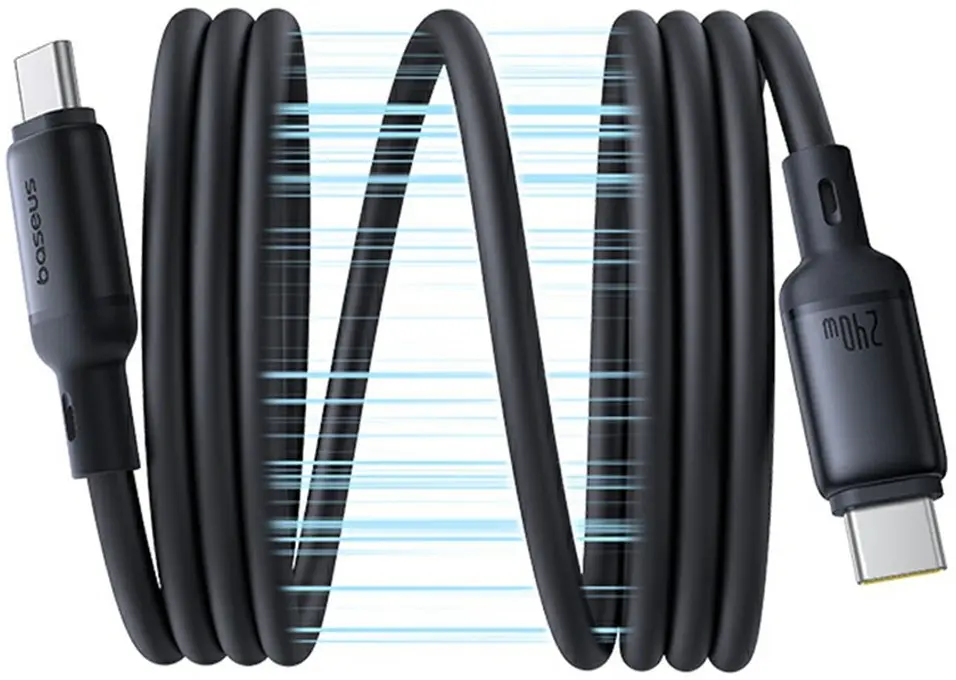 Baseus PicoGo USB-C naar USB-C Kabel 240W Fast Charge 1M Zwart afbeelding 2