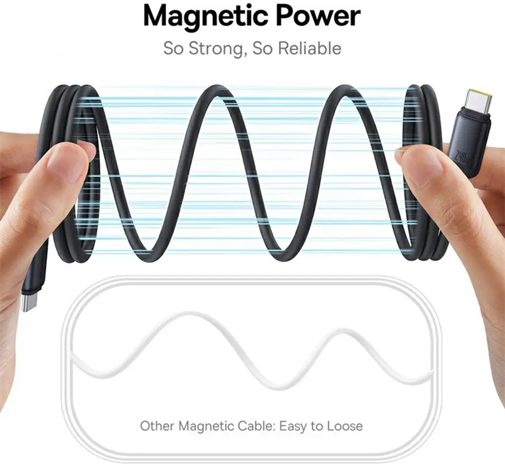 Baseus PicoGo USB-C naar USB-C Kabel 240W Fast Charge 1M Zwart afbeelding 4