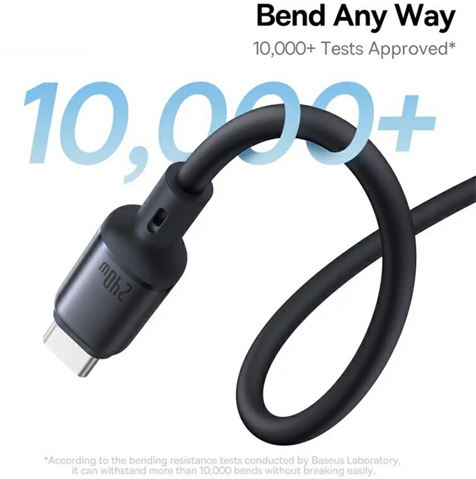 Baseus PicoGo USB-C naar USB-C Kabel 240W Fast Charge 1M Zwart afbeelding 7