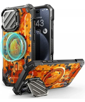 SUPCASE UB Pro MagXT iPhone 16 Pro Max Hoesje Camera Protector Camo Oranje Hoesjes