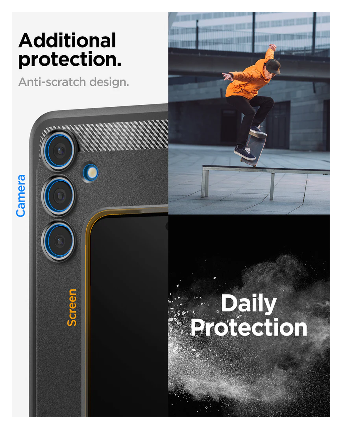 Spigen Rugged Armor Samsung Galaxy S24 FE Hoesje Back Cover Matte Zwart afbeelding 4