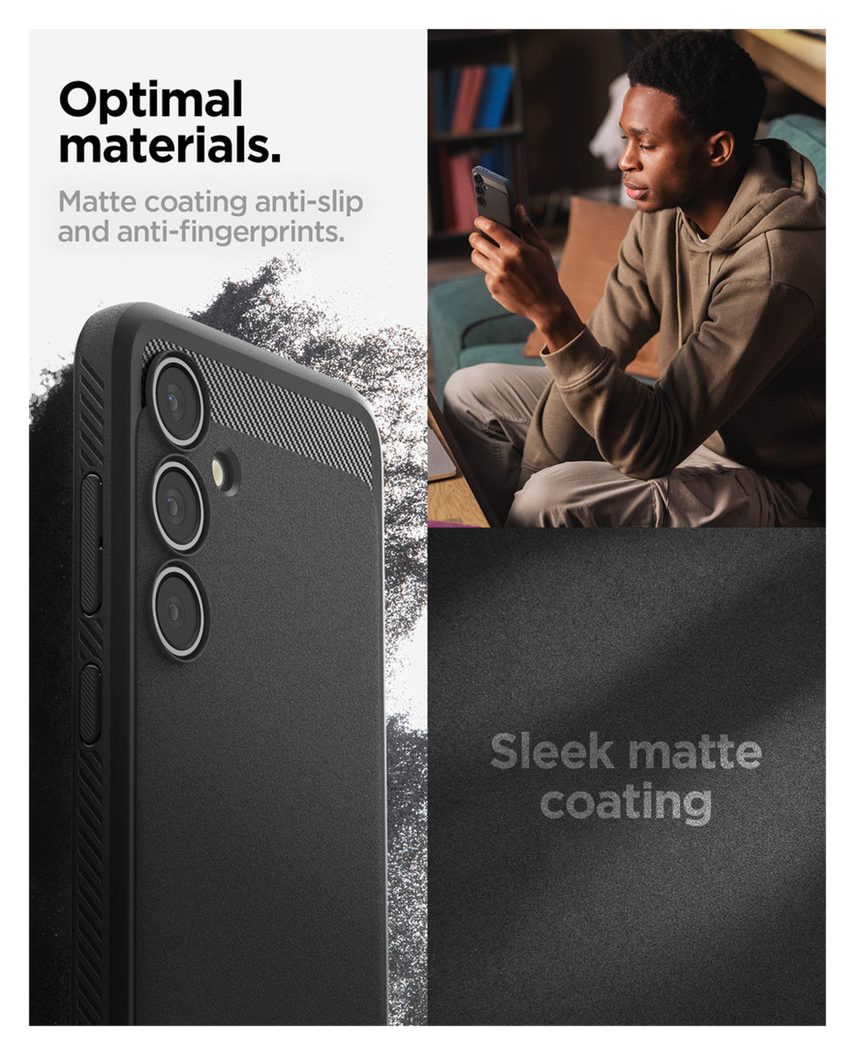 Spigen Rugged Armor Samsung Galaxy S24 FE Hoesje Back Cover Matte Zwart afbeelding 5