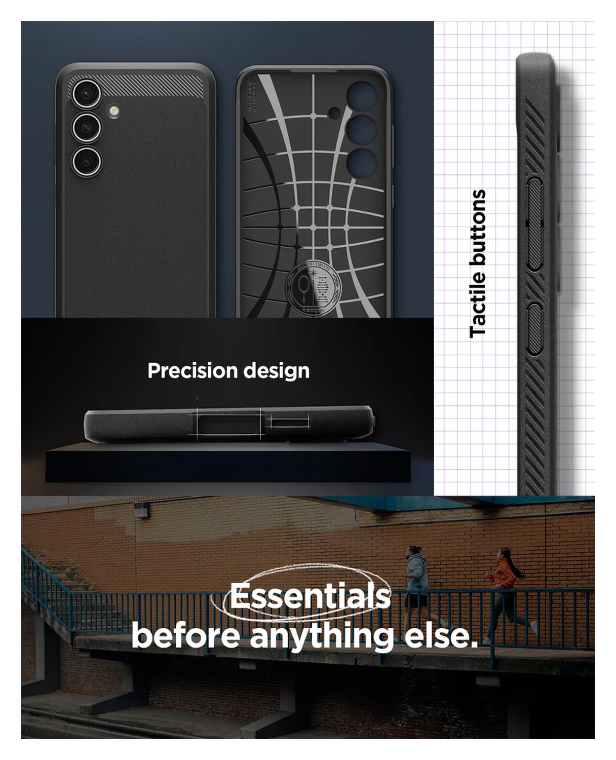 Spigen Rugged Armor Samsung Galaxy S24 FE Hoesje Back Cover Matte Zwart afbeelding 2