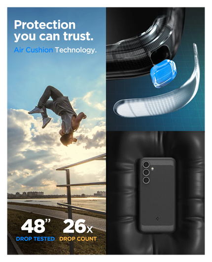 Spigen Rugged Armor Samsung Galaxy S24 FE Hoesje Back Cover Matte Zwart afbeelding 7
