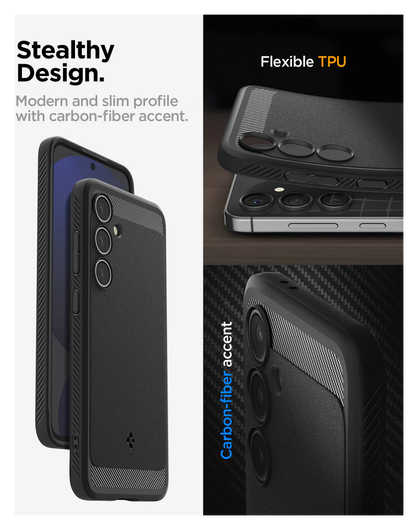 Spigen Rugged Armor Samsung Galaxy S24 FE Hoesje Back Cover Matte Zwart afbeelding 3