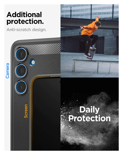 Spigen Rugged Armor Samsung Galaxy S24 FE Hoesje Back Cover Matte Zwart afbeelding 4