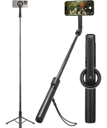 Spigen S580W MagSafe Bluetooth Selfie Stick / Tripod Statief Zwart