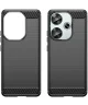 Xiaomi Poco F6 Hoesje Geborsteld TPU Flexibele Back Cover Zwart