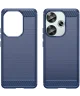 Xiaomi Poco F6 Hoesje Geborsteld TPU Flexibele Back Cover Blauw