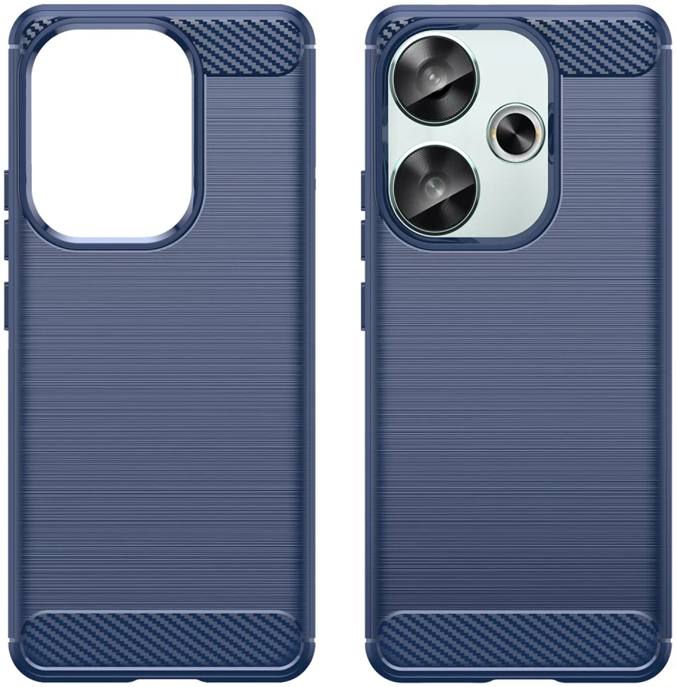 Xiaomi Poco F6 Hoesje Geborsteld TPU Flexibele Back Cover Blauw afbeelding 2