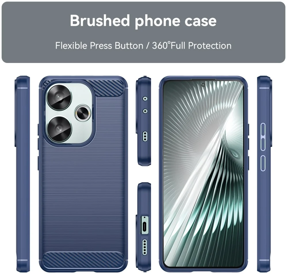 Xiaomi Poco F6 Hoesje Geborsteld TPU Flexibele Back Cover Blauw afbeelding 8