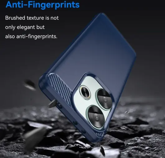 Xiaomi Poco F6 Hoesje Geborsteld TPU Flexibele Back Cover Blauw afbeelding 4