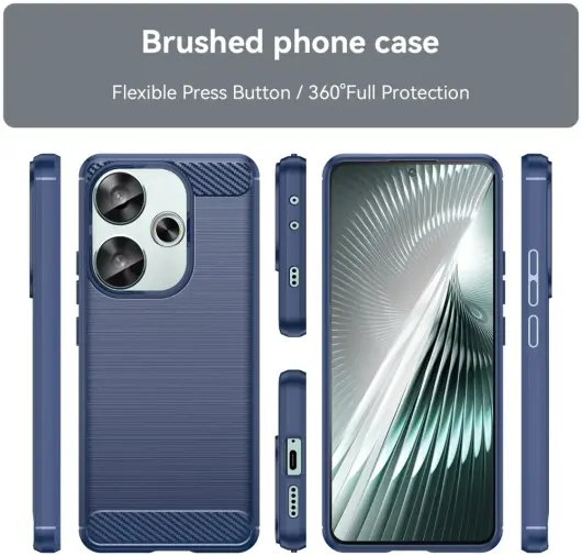 Xiaomi Poco F6 Hoesje Geborsteld TPU Flexibele Back Cover Blauw afbeelding 8
