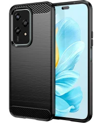 Honor 200 Lite Hoesje Geborsteld TPU Flexibele Back Cover Zwart