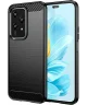 Honor 200 Lite Hoesje Geborsteld TPU Flexibele Back Cover Zwart