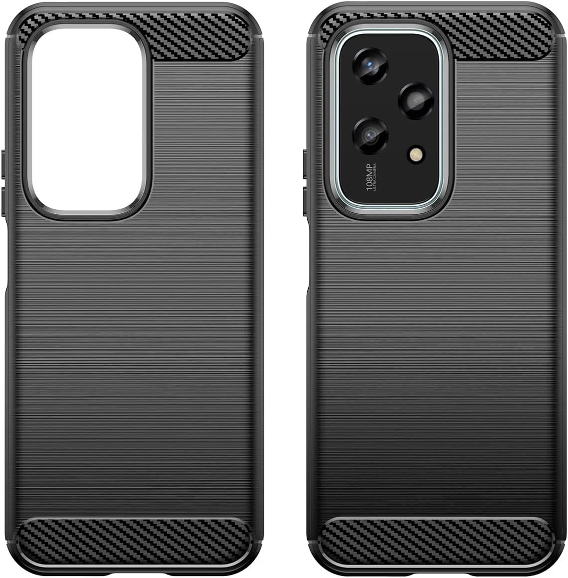 Honor 200 Lite Hoesje Geborsteld TPU Flexibele Back Cover Zwart afbeelding 2
