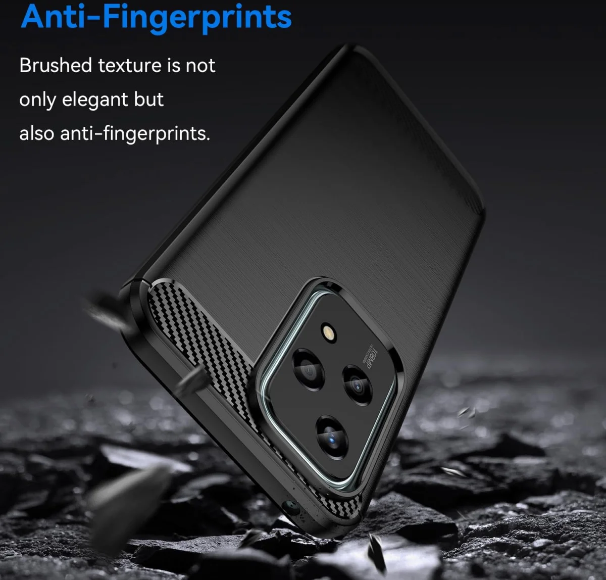 Honor 200 Lite Hoesje Geborsteld TPU Flexibele Back Cover Zwart afbeelding 4