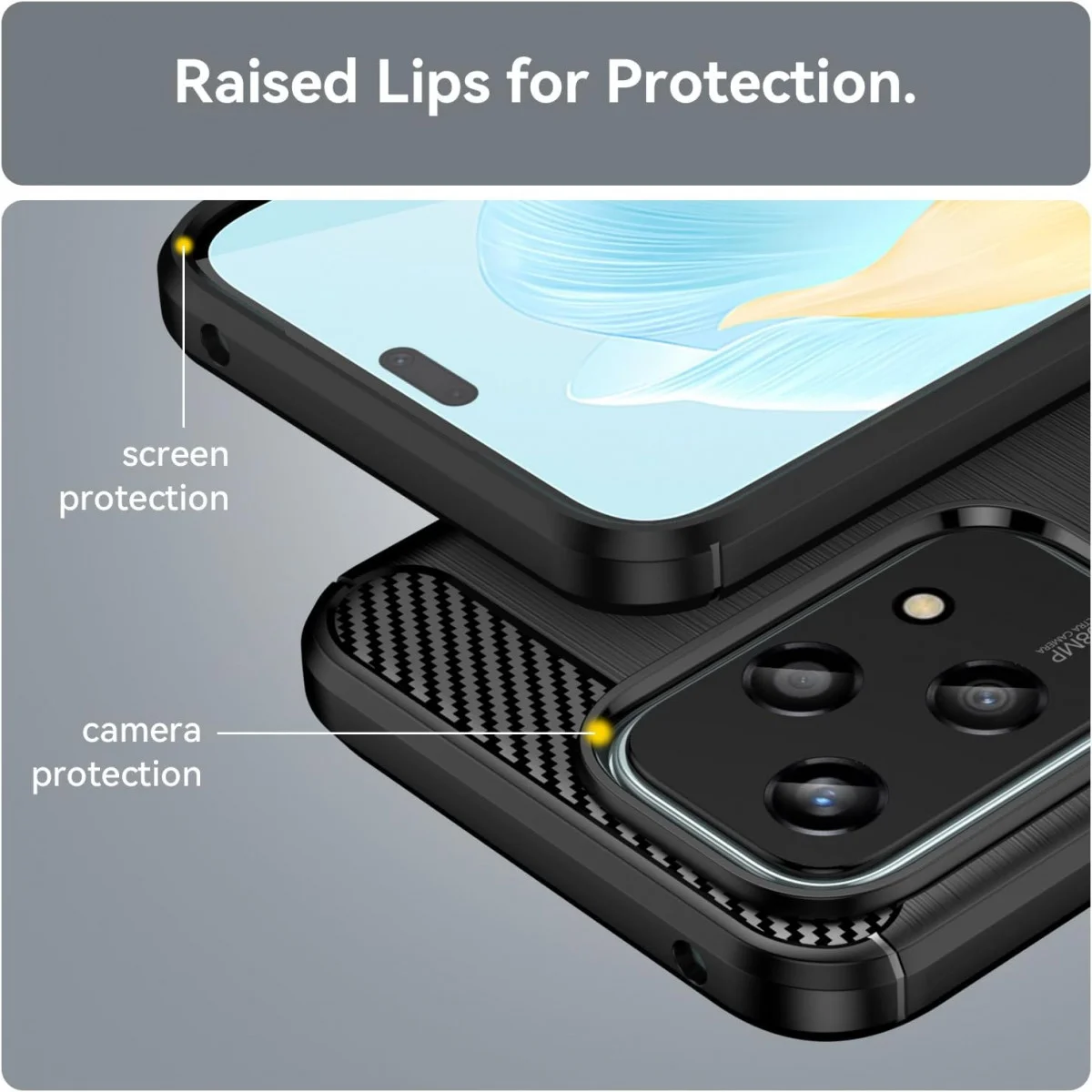 Honor 200 Lite Hoesje Geborsteld TPU Flexibele Back Cover Zwart afbeelding 5